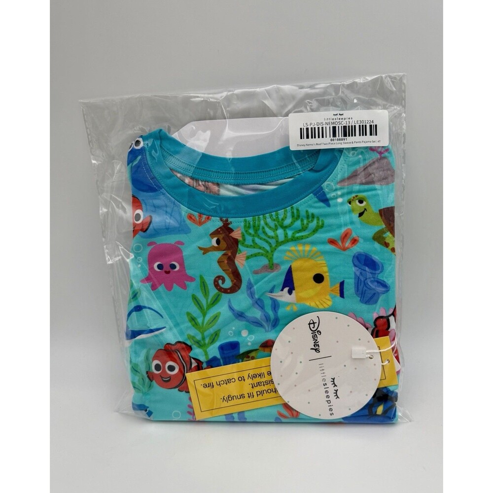 NEW Little Sleepies Disney Finding Nemo’s Reef Tropical Bamboo Pajama PJ Set 4T